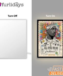 Tupac Real Vision Graffiti Mirror Night Light, Rapper Lamp