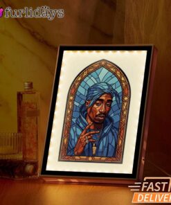 Tupac Saint Peace Art Mirror Night Light, Rapper Lamp
