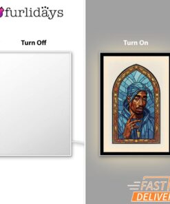 Tupac Saint Peace Art Mirror Night Light, Rapper Lamp