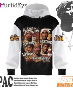 Tupac Shakur Colorful Graffiti 3D Hoodie, 90s Music Hoodie