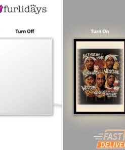 Tupac Shakur Colorful Graffiti Mirror Night Light, Rapper Lamp