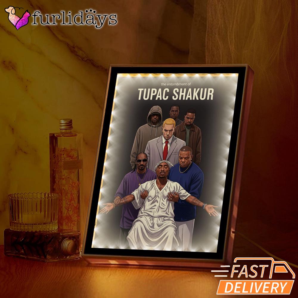 Tupac Shakur Entourage Mirror Night Light, Rapper Lamp Tupac Shakur Entourage Mirror Night Light, Rapper Lamp