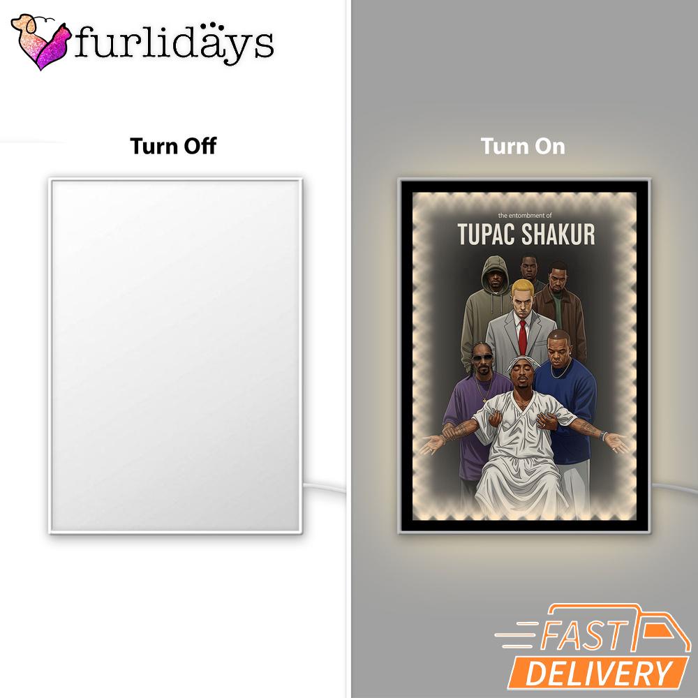 Tupac Shakur Entourage Mirror Night Light, Rapper Lamp Tupac Shakur Entourage Mirror Night Light, Rapper Lamp