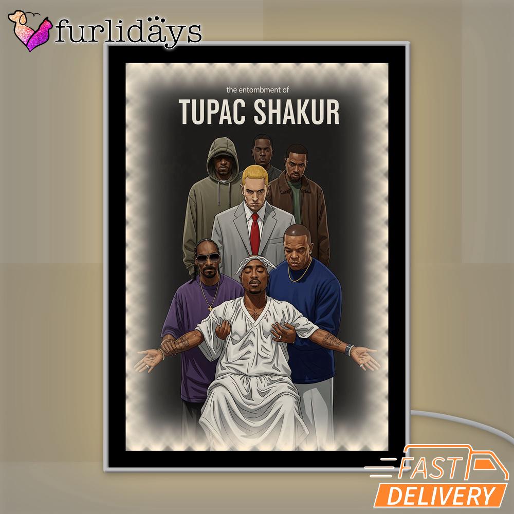 Tupac Shakur Entourage Mirror Night Light, Rapper Lamp Tupac Shakur Entourage Mirror Night Light, Rapper Lamp