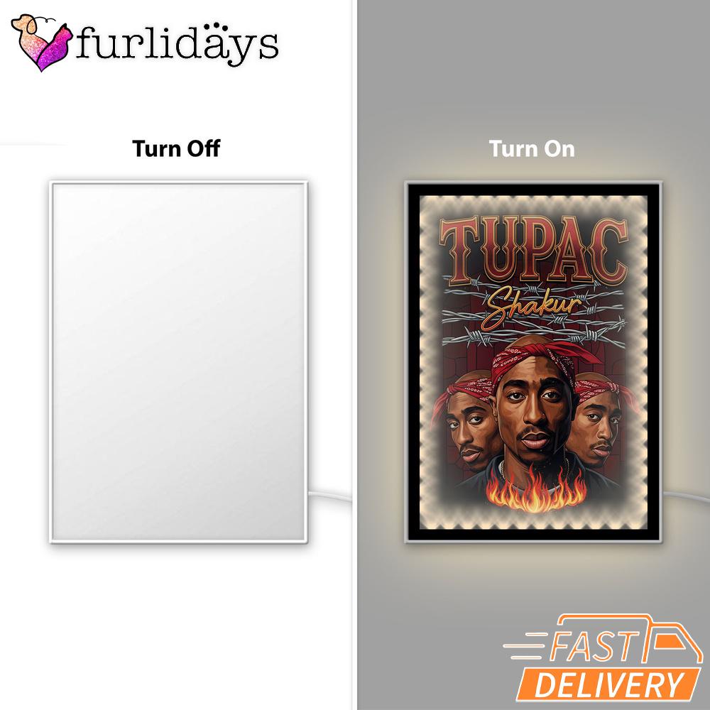 Tupac Shakur Group Portrait Mirror Night Light, Rapper Lamp Tupac Shakur Group Portrait Mirror Night Light, Rapper Lamp
