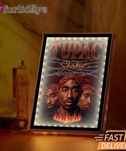 Tupac Shakur Group Portrait Mirror Night Light, Rapper Lamp