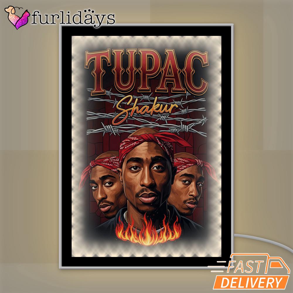 Tupac Shakur Group Portrait Mirror Night Light, Rapper Lamp Tupac Shakur Group Portrait Mirror Night Light, Rapper Lamp