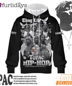 Tupac Shakur Hip Hop Thug Life 3D Hoodie, 90s Music Hoodie