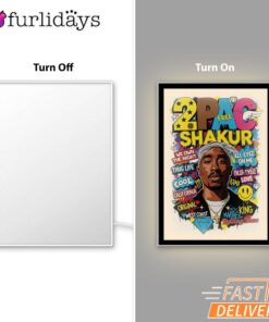 Tupac Shakur King Graffiti Mirror Night Light, Rapper Lamp