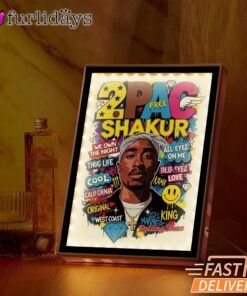 Tupac Shakur King Graffiti Mirror Night Light, Rapper Lamp