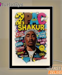 Tupac Shakur King Graffiti Mirror Night Light, Rapper Lamp