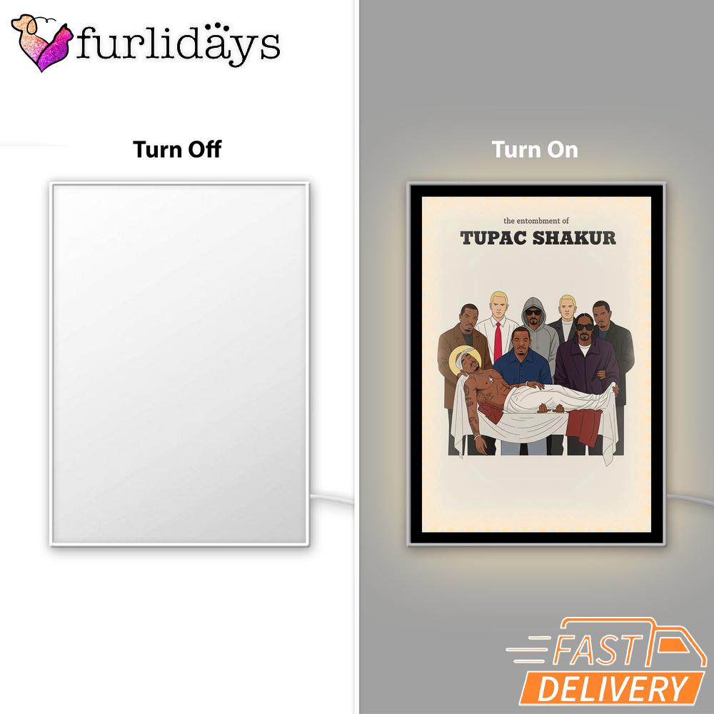 Tupac Shakur Memorial Mirror Night Light, Rapper Lamp Tupac Shakur Memorial Mirror Night Light, Rapper Lamp