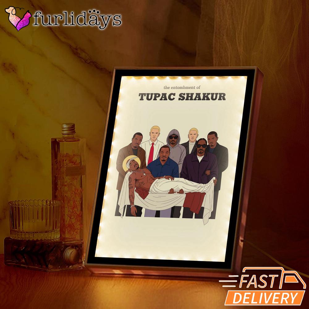 Tupac Shakur Memorial Mirror Night Light, Rapper Lamp Tupac Shakur Memorial Mirror Night Light, Rapper Lamp