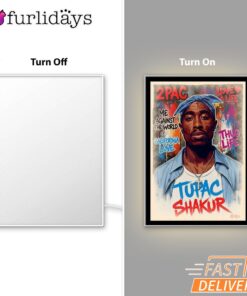 Tupac Shakur Pop Art Mirror Night Light, Rapper Lamp