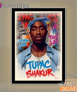 Tupac Shakur Pop Art Mirror Night Light, Rapper Lamp