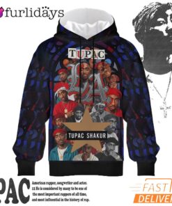 Tupac Shakur Red Group 3D Hoodie, 90s Music Hoodie