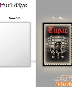 Tupac Shakur Street Legend Mirror Night Light, Rapper Lamp