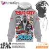 Tupac Shakur Thug City Lowrider Gray 3D Hoodie, 90s Music Hoodie