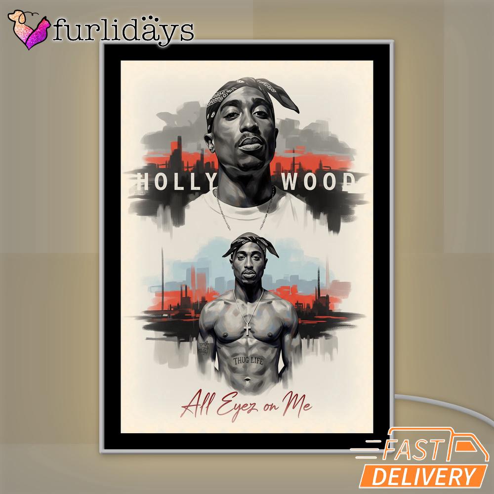 Tupac Street Legend Graffiti Mirror Night Light, Rapper Lamp Tupac Street Legend Graffiti Mirror Night Light, Rapper Lamp