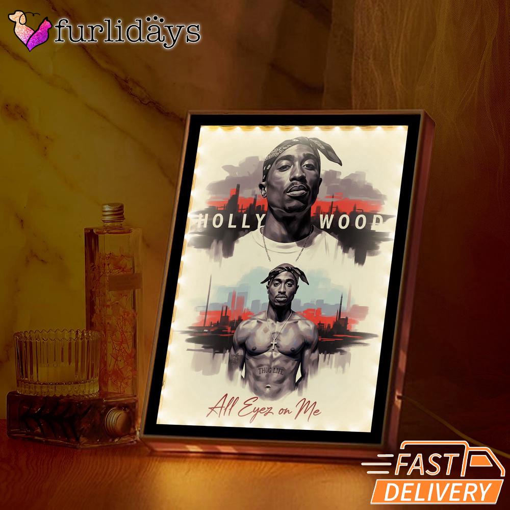 Tupac Street Legend Graffiti Mirror Night Light, Rapper Lamp Tupac Street Legend Graffiti Mirror Night Light, Rapper Lamp
