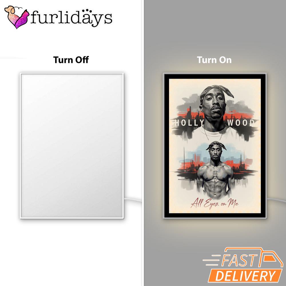 Tupac Street Legend Graffiti Mirror Night Light, Rapper Lamp Tupac Street Legend Graffiti Mirror Night Light, Rapper Lamp