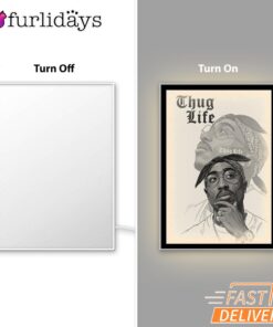Tupac Thug Life Bandana Mirror Night Light, Rapper Lamp