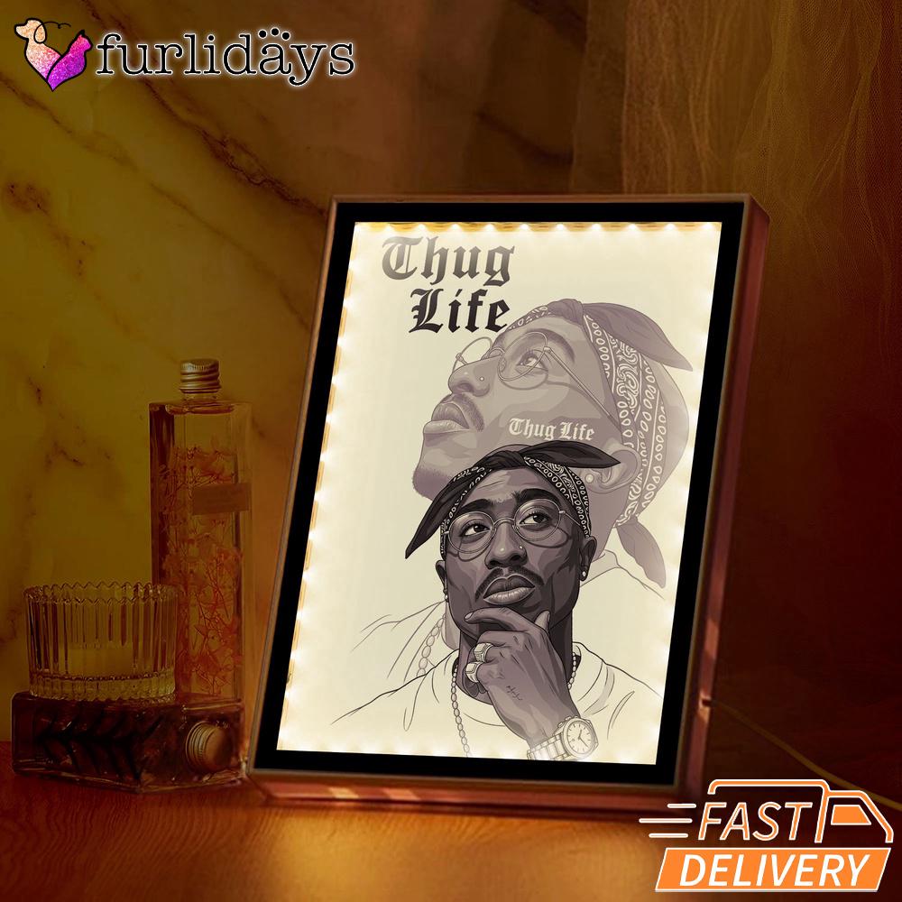 Tupac Thug Life Bandana Mirror Night Light, Rapper Lamp Tupac Thug Life Bandana Mirror Night Light, Rapper Lamp