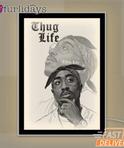 Tupac Thug Life Bandana Mirror Night Light, Rapper Lamp