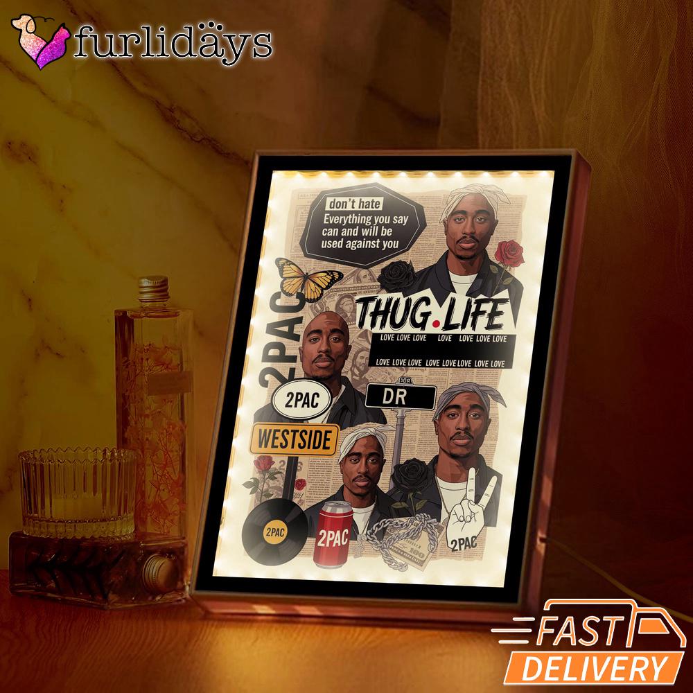 Tupac Thug Life Collage Mirror Night Light Tupac Thug Life Collage Mirror Night Light
