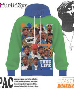 Tupac Thug Life Crew Graphic 3D Hoodie, 90s Music Hoodie