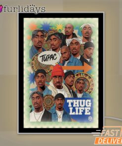 Tupac Thug Life Crew Graphic Mirror Night Light, Rapper Lamp