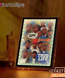 Tupac Thug Life Crew Graphic Mirror Night Light, Rapper Lamp
