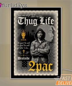 Tupac Thug Life Cross Mirror Night Light, Rapper Lamp