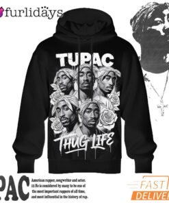 Tupac Thug Life Group Collage 3D Hoodie, 90s Music Hoodie