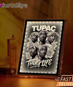 Tupac Thug Life Group Collage Mirror Night Light, Rapper Lamp