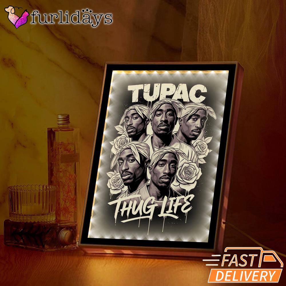 Tupac Thug Life Group Collage Mirror Night Light, Rapper Lamp Tupac Thug Life Group Collage Mirror Night Light, Rapper Lamp