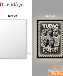 Tupac Thug Life Group Collage Mirror Night Light, Rapper Lamp