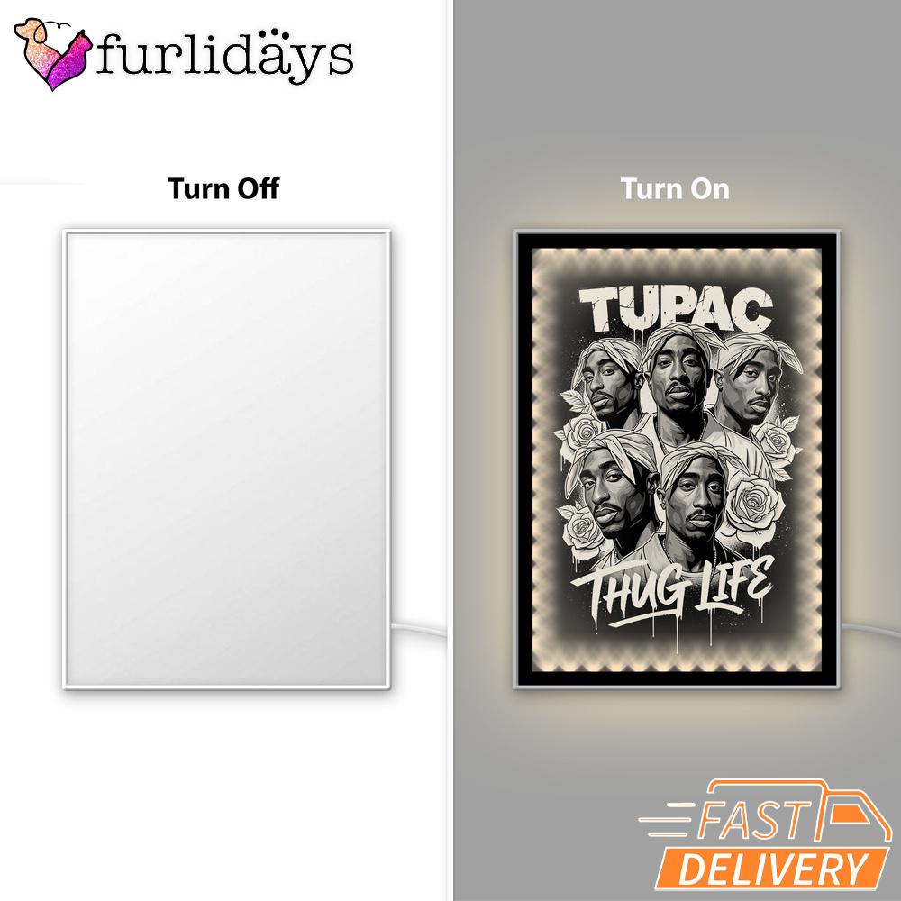 Tupac Thug Life Group Collage Mirror Night Light, Rapper Lamp Tupac Thug Life Group Collage Mirror Night Light, Rapper Lamp