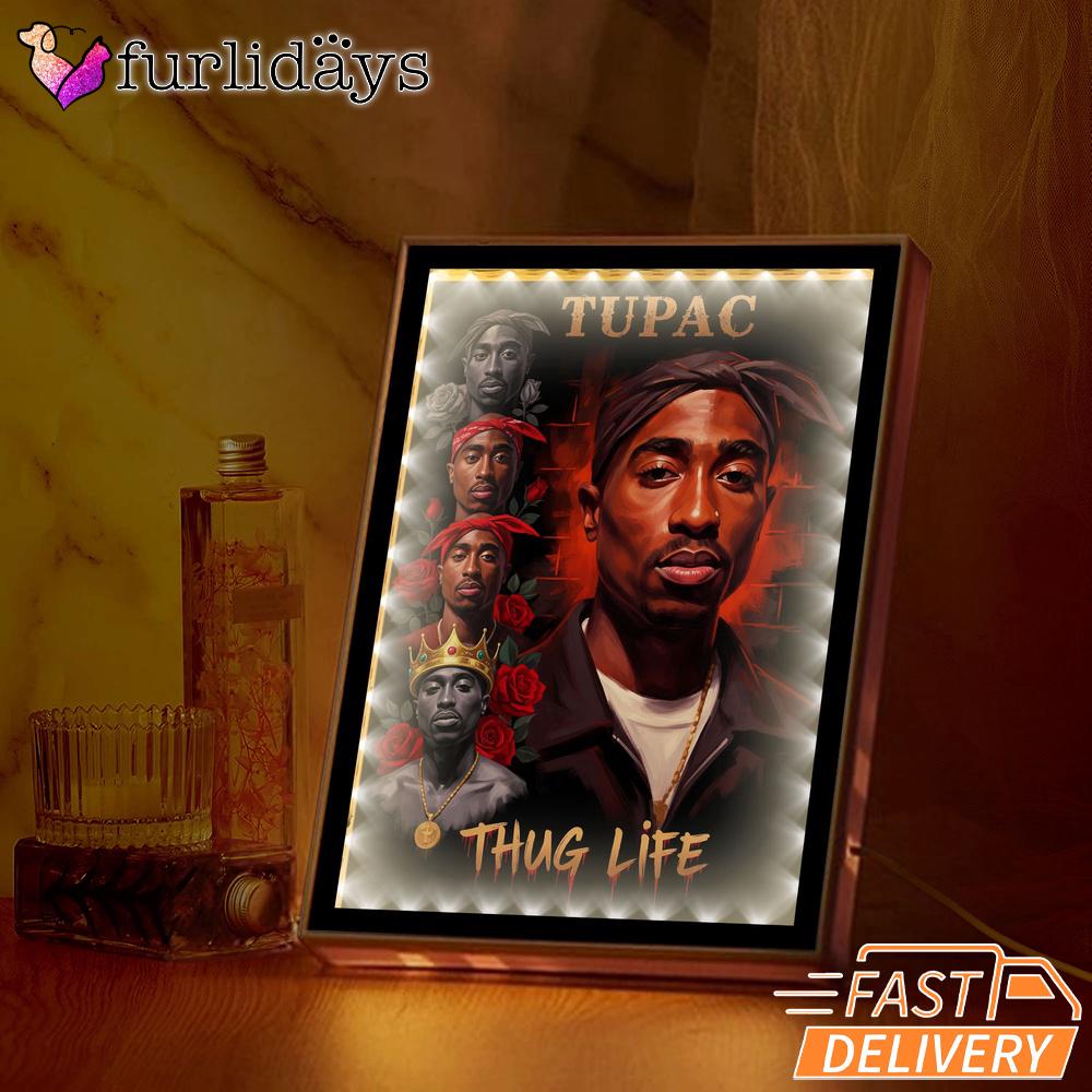 Tupac Thug Life Legendary Rap Mirror Night Light, Rapper Lamp Tupac Thug Life Legendary Rap Mirror Night Light, Rapper Lamp