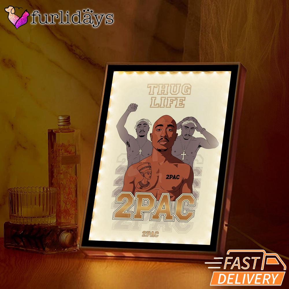 Tupac Thug Life Outlaw Mirror Night Light, Rapper Lamp Tupac Thug Life Outlaw Mirror Night Light, Rapper Lamp