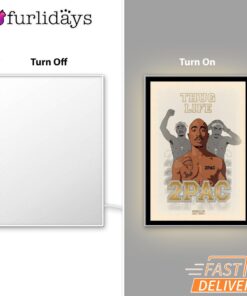 Tupac Thug Life Outlaw Mirror Night Light, Rapper Lamp