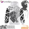 Tupac Thug Life Shadow 3D Hoodie, 90s Music Hoodie