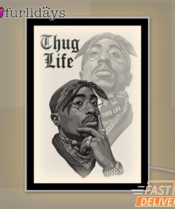 Tupac Thug Life Shadow Mirror Night Light, Rapper Lamp
