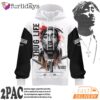 Tupac Thug Life Sketch Minimal 3D Hoodie, 90s Music Hoodie