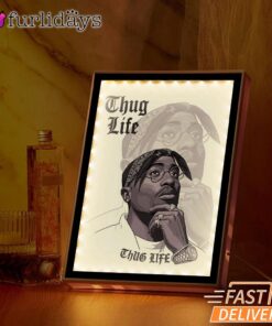 Tupac Thug Life Sketch Mirror Night Light, Rapper Lamp