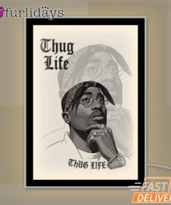 Tupac Thug Life Sketch Mirror Night Light, Rapper Lamp