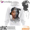 Tupac Thug Life Split Face 3D Hoodie, 90s Music Hoodie