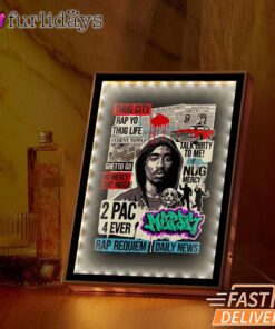 Tupac Thug Life Street Legend Graphic Art Mirror Night Light, Rapper Lamp