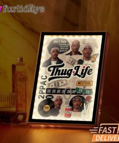 Tupac Thug Life White Collage Mirror Night Light