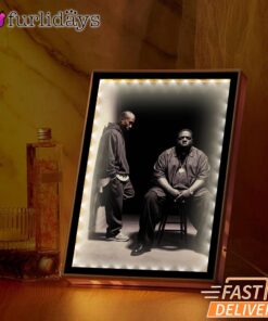 Two Legends Sitting Dark Mirror Night Light, Rapper Lamp